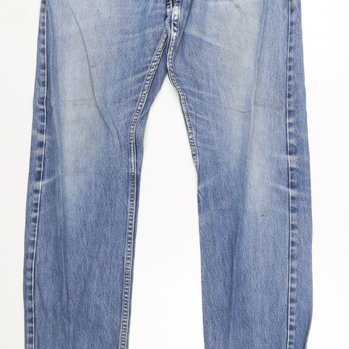Levi's Mens Blue 522 Straight Denim Jeans W34 L36 Classic Cotton