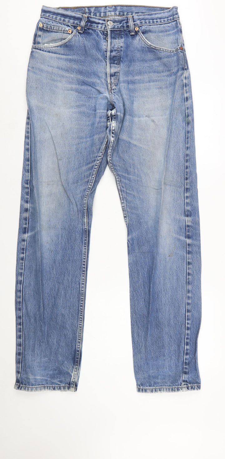 Levi's Mens Blue 522 Straight Denim Jeans W34 L36 Classic Cotton