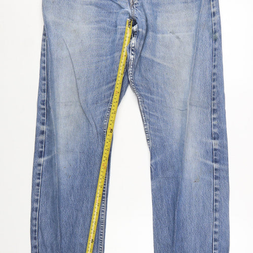 Levi's Mens Blue 522 Straight Denim Jeans W34 L36 Classic Cotton