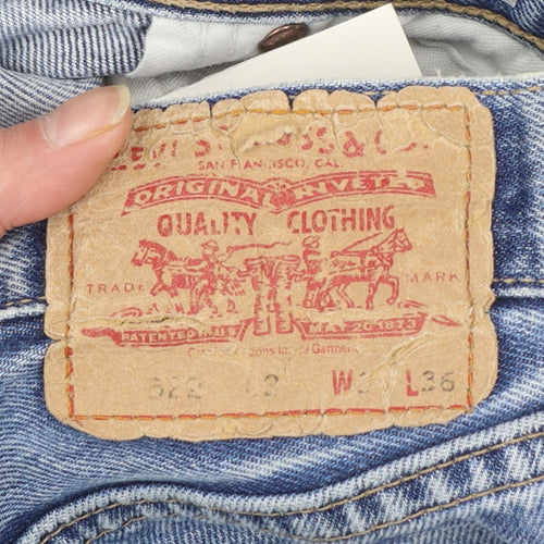 Levi's Mens Blue 522 Straight Denim Jeans W34 L36 Classic Cotton