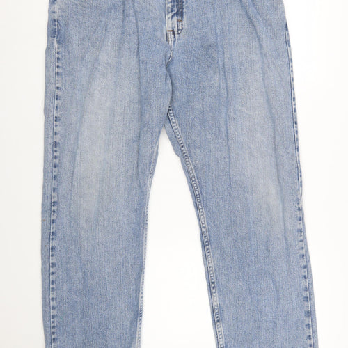 Wrangler Men’s Blue Straight Leg Jeans 38x29 Relaxed Fit Denim