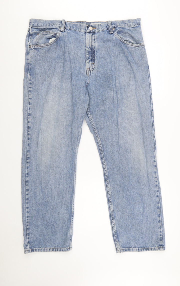 Wrangler Men’s Blue Straight Leg Jeans 38x29 Relaxed Fit Denim