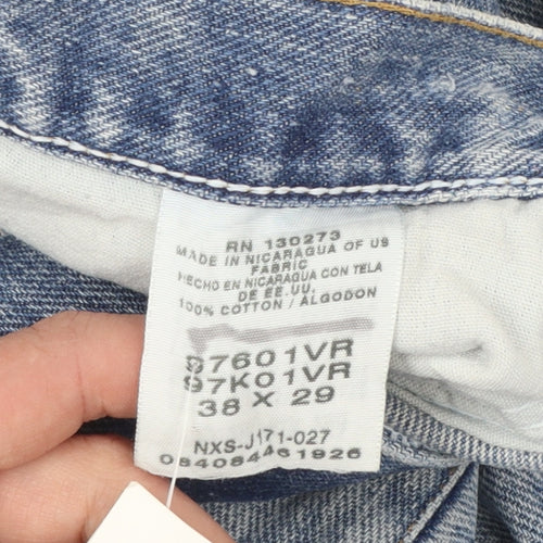 Wrangler Men’s Blue Straight Leg Jeans 38x29 Relaxed Fit Denim