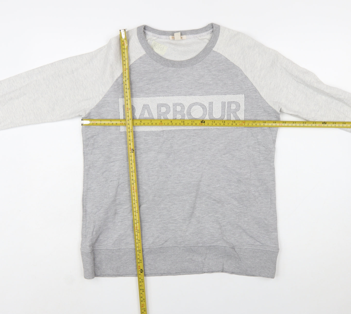 Barbour Women Grey Colourblock Logo Sweatshirt UK 10 Cotton Blend