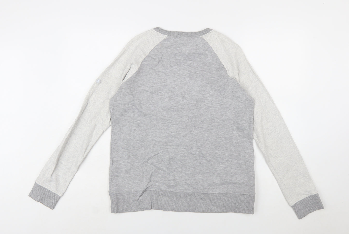 Barbour Women Grey Colourblock Logo Sweatshirt UK 10 Cotton Blend