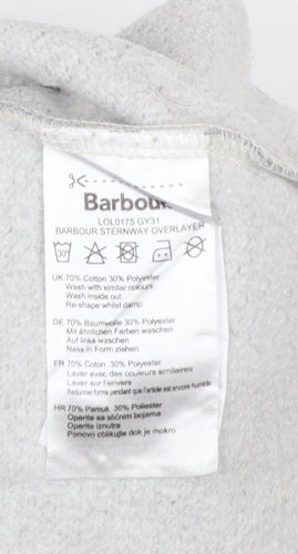 Barbour Women Grey Colourblock Logo Sweatshirt UK 10 Cotton Blend