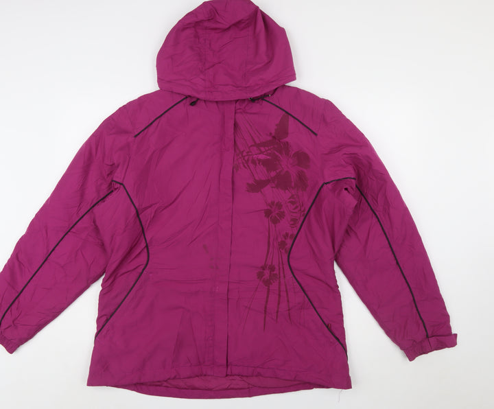 Umbro Womens Purple Hooded Lightweight Jacket Size 16 Casual Windbreaker