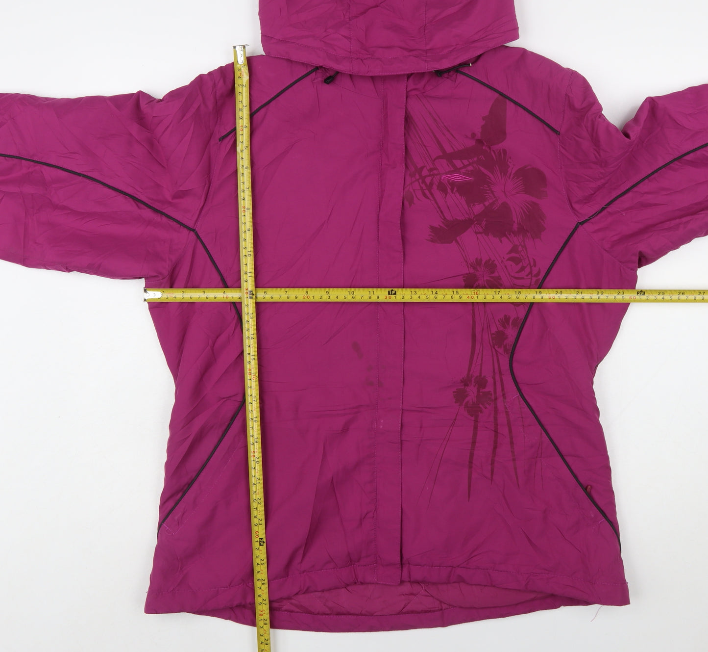 Umbro Womens Purple Hooded Lightweight Jacket Size 16 Casual Windbreaker