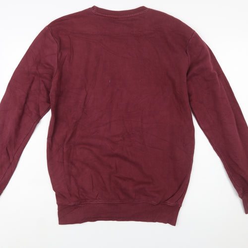 Ellesse Men’s Red Crew Neck Logo Pullover Sweatshirt Size S