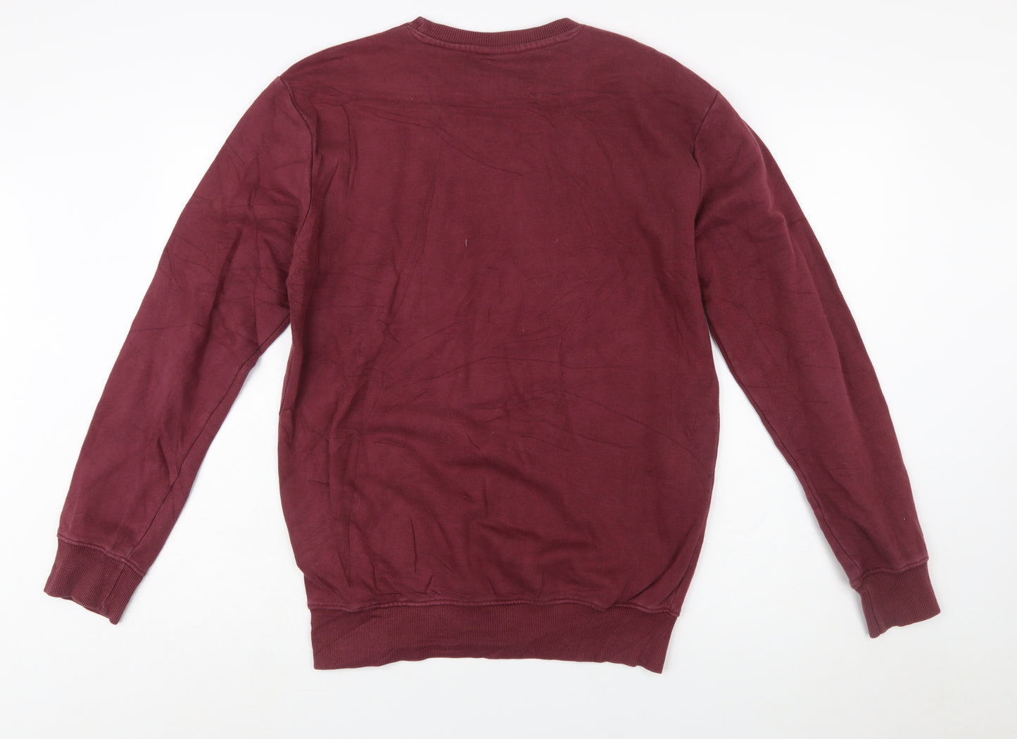 Ellesse Men’s Red Crew Neck Logo Pullover Sweatshirt Size S