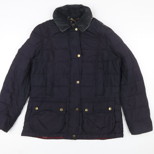 Barbour Womens Blue Quilted Mid-Length Jacket Size 12
