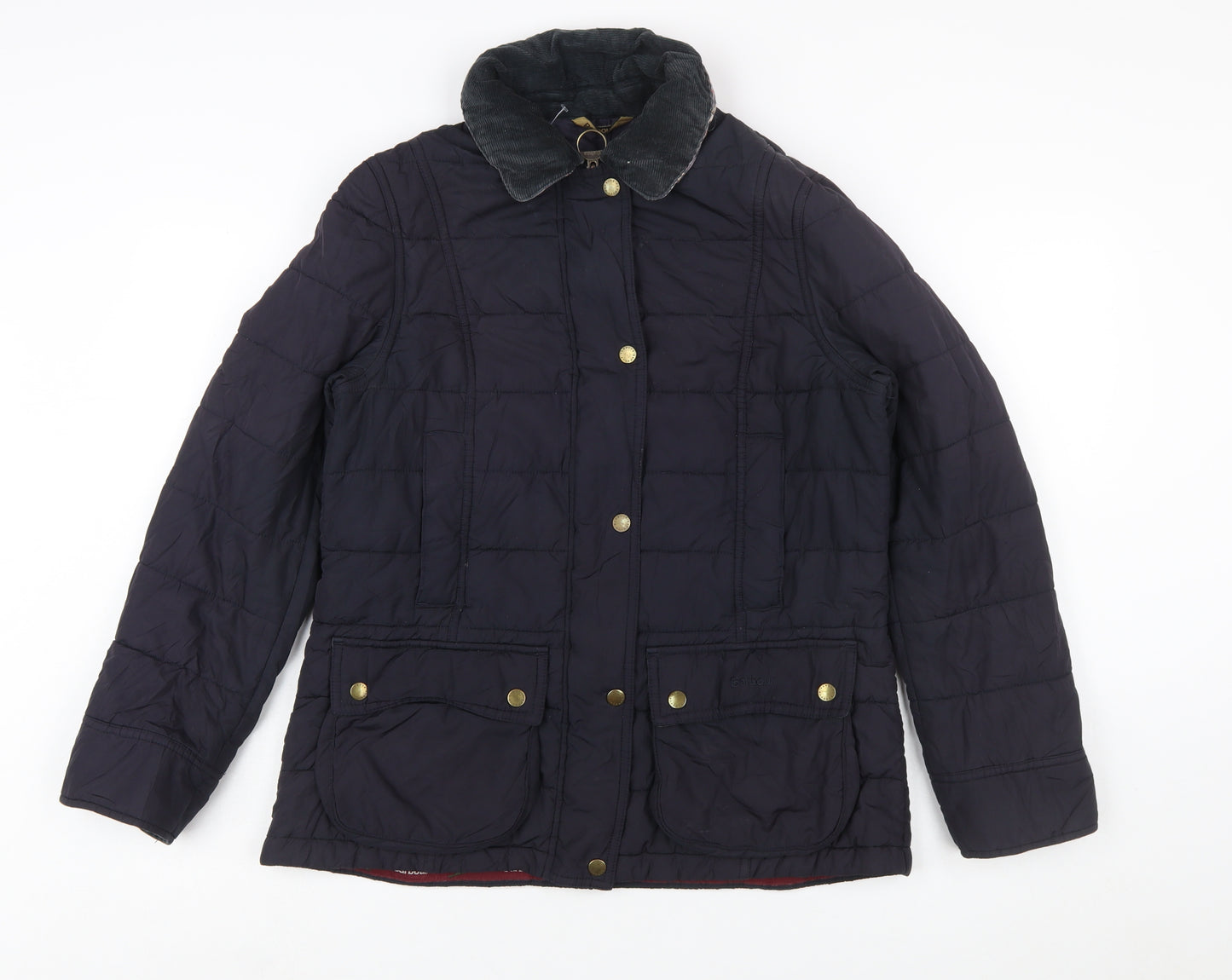 Barbour Womens Blue Quilted Mid-Length Jacket Size 12