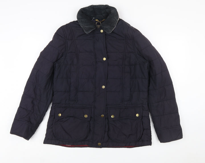 Barbour Womens Blue Quilted Mid-Length Jacket Size 12