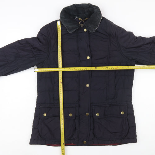Barbour Womens Blue Quilted Mid-Length Jacket Size 12