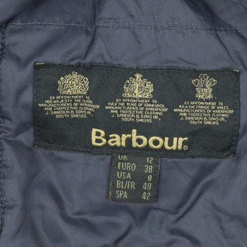 Barbour Womens Blue Quilted Mid-Length Jacket Size 12
