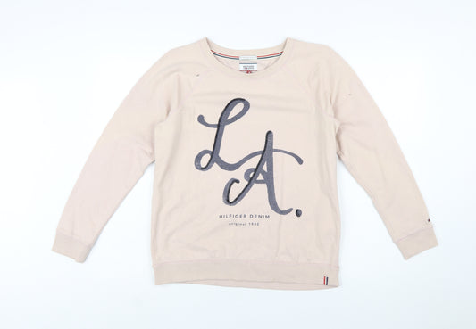 Hilfiger Denim Women's Beige Cotton Pullover Sweatshirt Size S