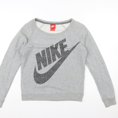Nike Womens Grey Crew Neck Pullover Sweatshirt XS