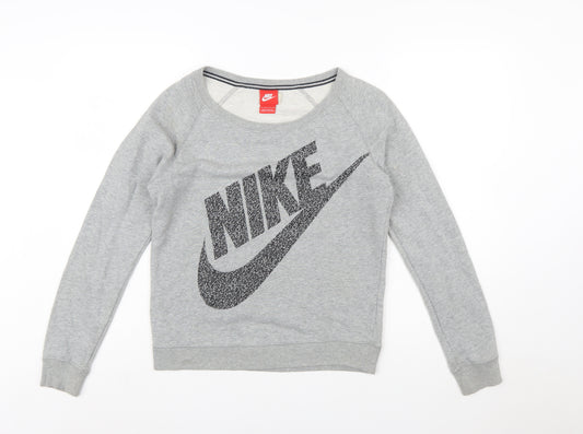 Nike Womens Grey Crew Neck Pullover Sweatshirt XS