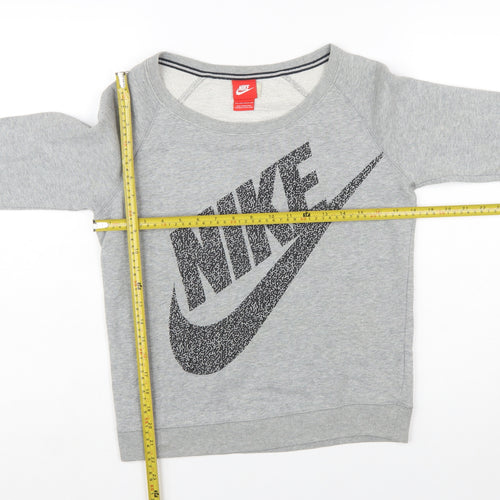 Nike Womens Grey Crew Neck Pullover Sweatshirt XS