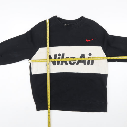 Nike Men's Black & White Crew Neck Sweatshirt Small Graphic Pullover
