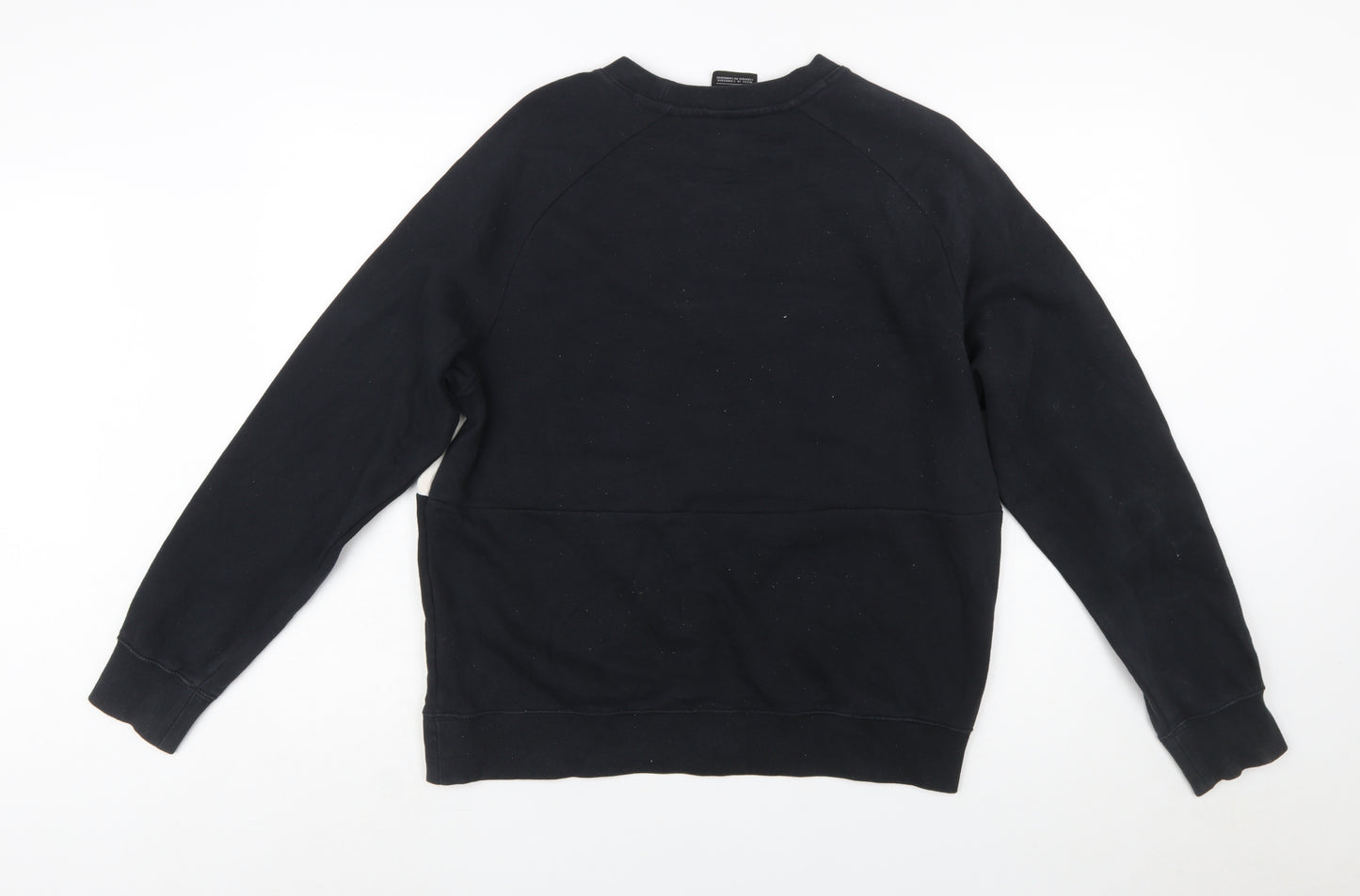 Nike Men's Black & White Crew Neck Sweatshirt Small Graphic Pullover