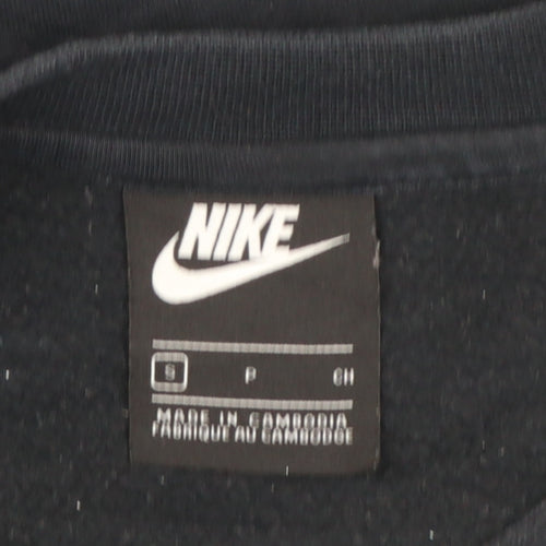 Nike Men's Black & White Crew Neck Sweatshirt Small Graphic Pullover