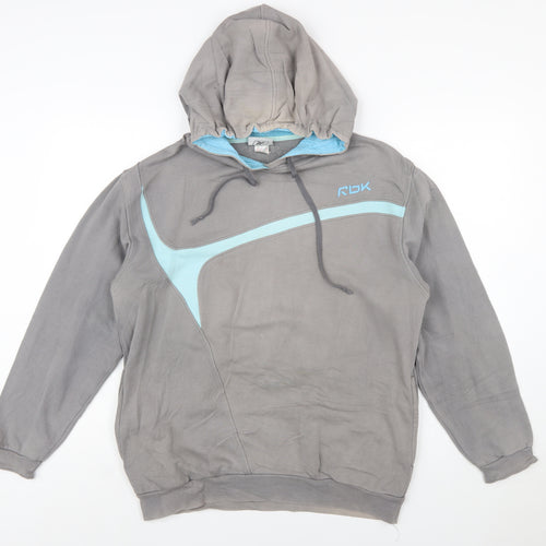 Reebok Men's Grey Pullover Hoodie Medium Hooded Sweatshirt
