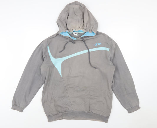 Reebok Men's Grey Pullover Hoodie Medium Hooded Sweatshirt