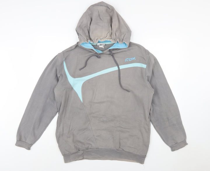 Reebok Men's Grey Pullover Hoodie Medium Hooded Sweatshirt