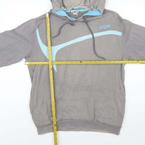 Reebok Men's Grey Pullover Hoodie Medium Hooded Sweatshirt