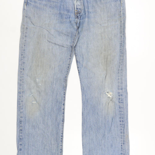 Levi's 501 Men's Blue Straight Leg Distressed Jeans W36 L34