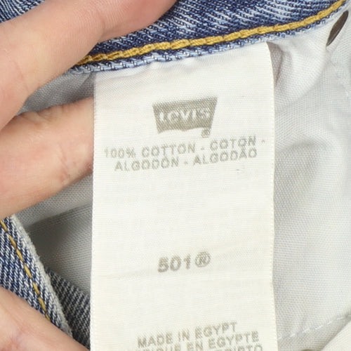 Levi's 501 Men's Blue Straight Leg Distressed Jeans W36 L34