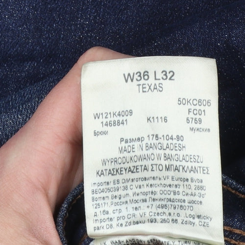 Wrangler Texas Men's Blue Denim Straight Leg Jeans W36 L32