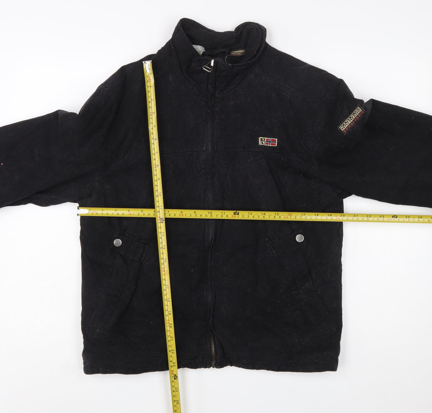Napapijri Men's Black Small Cotton Full Zip Outdoor Jacket