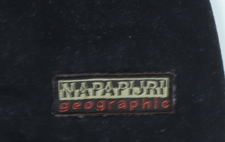 Napapijri Men's Black Small Cotton Full Zip Outdoor Jacket