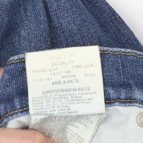 Lee Men's Blue Straight Fit Brooklyn Jeans W36 L30