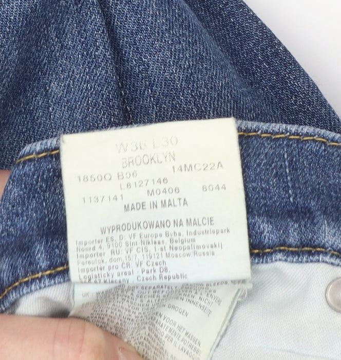 Lee Men's Blue Straight Fit Brooklyn Jeans W36 L30