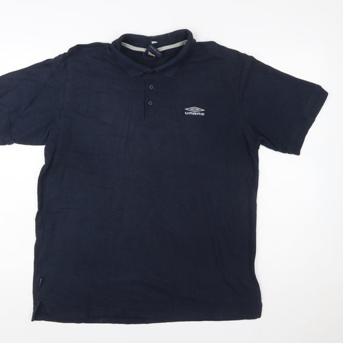 Umbro Men's Blue XL Polo Shirt Classic Sports Logo