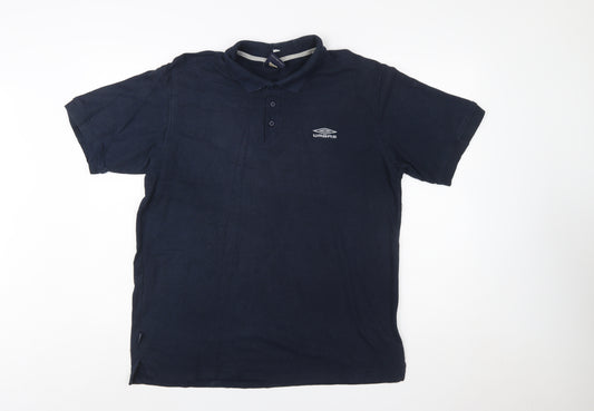 Umbro Men's Blue XL Polo Shirt Classic Sports Logo