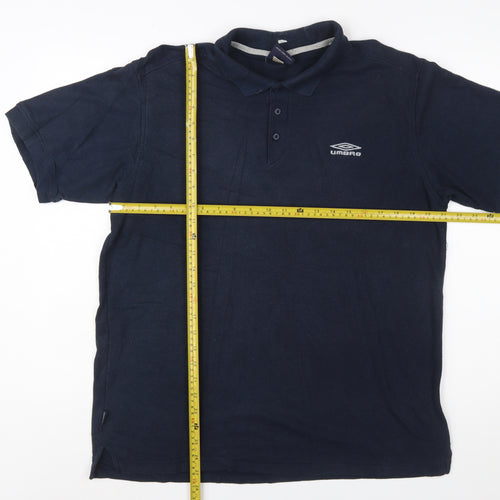 Umbro Men's Blue XL Polo Shirt Classic Sports Logo