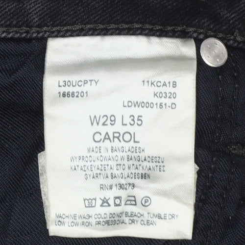 Lee Women’s Black Carol Straight Leg Jeans W29 L35 Stretch Denim
