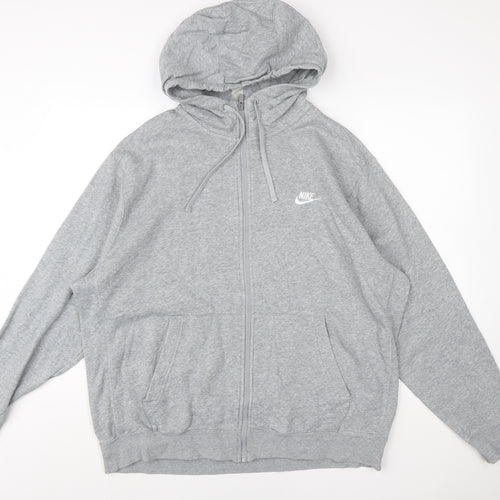 Nike Mens Grey Full Zip Hoodie Sweatshirt XL Regular Fit