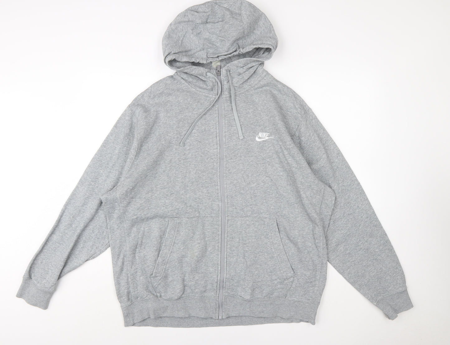 Nike Mens Grey Full Zip Hoodie Sweatshirt XL Regular Fit