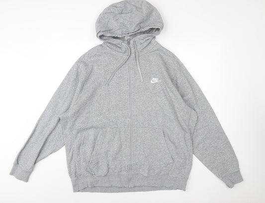 Nike Mens Grey Full Zip Hoodie Sweatshirt XL Regular Fit
