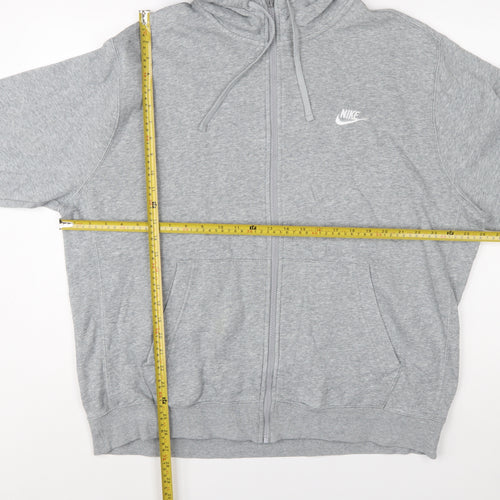 Nike Mens Grey Full Zip Hoodie Sweatshirt XL Regular Fit