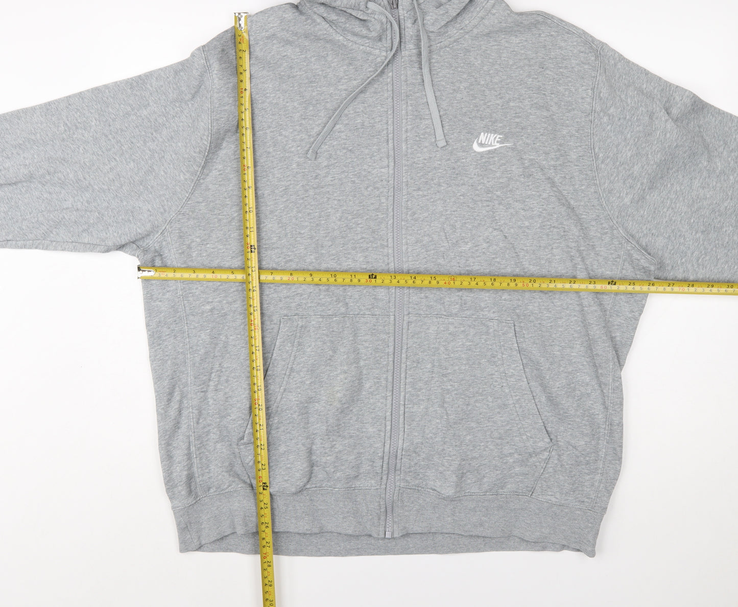 Nike Mens Grey Full Zip Hoodie Sweatshirt XL Regular Fit