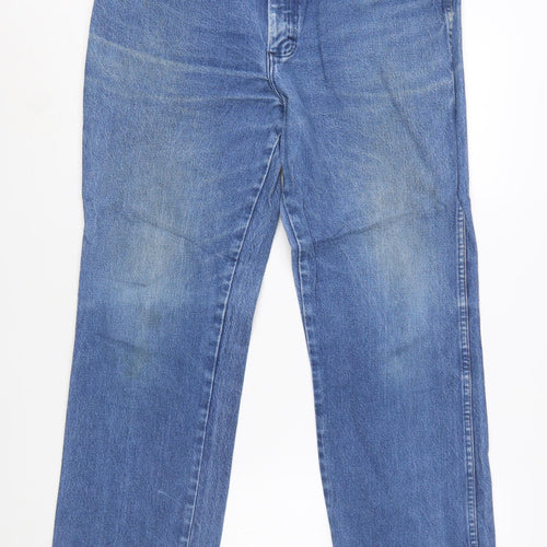 Wrangler Men's Blue Straight Denim Jeans 36x32 Cotton Classic Fit