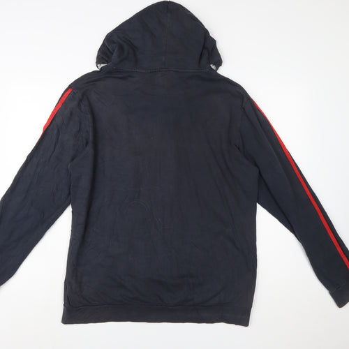 Hugo Boss Men's Blue Full Zip Hoodie XL Logo Design