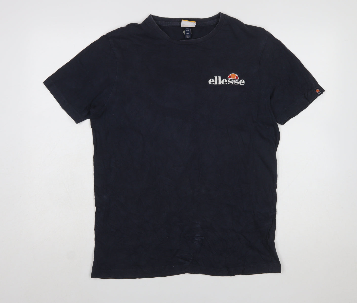 Ellesse Men's Blue Regular Fit Cotton Crew Neck Logo T-Shirt L