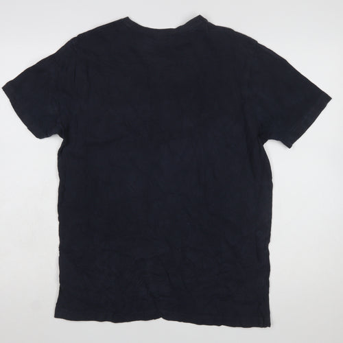 Ellesse Men's Blue Regular Fit Cotton Crew Neck Logo T-Shirt L